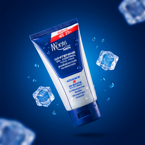 Dr.Montri For Men Whitening Oil Control Facial Foam 100g tube front view