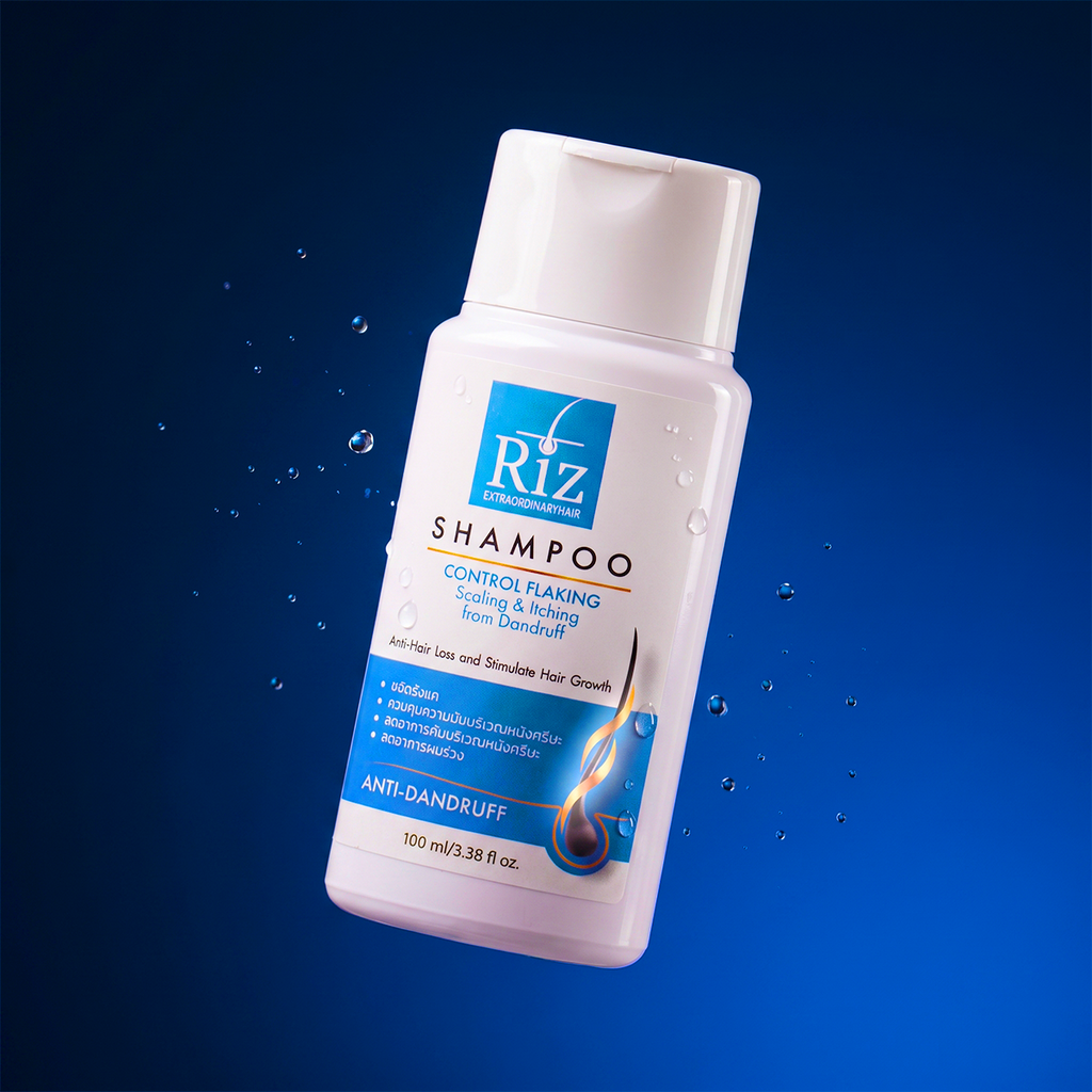 Riz Anti Dandruff Shampoo 100ml bottle front view for khushki control
