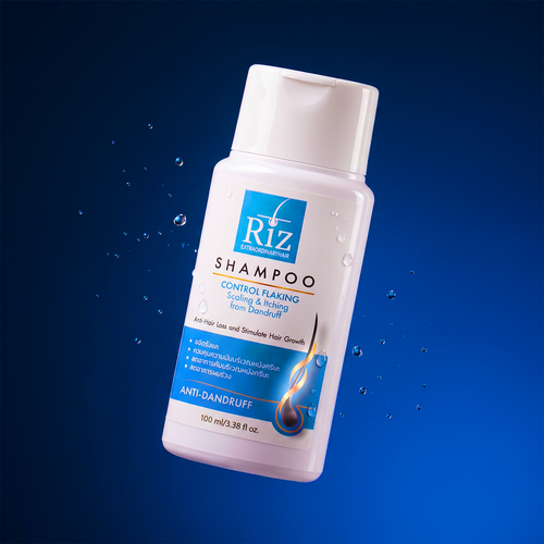 Riz Anti Dandruff Shampoo 100ml bottle front view for khushki control